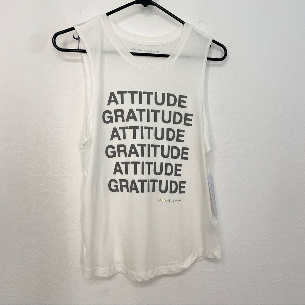Spiritual Gangster- Attitude Gratitude workout tank top- S and M - Picture 8 of 12